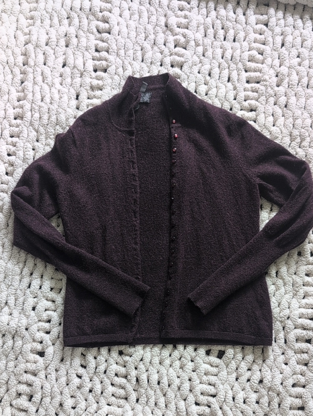 Many Micro-buttons 100% Wool Cardigan